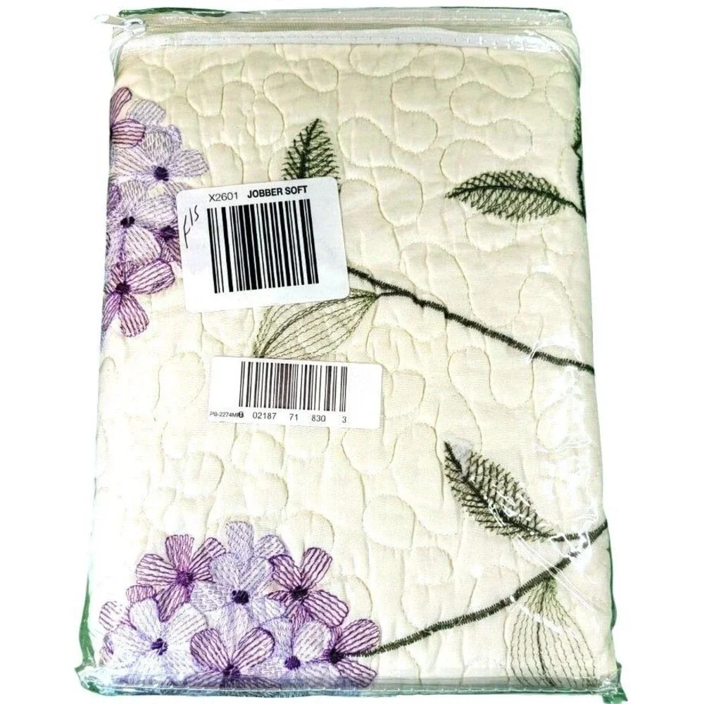 Homestead Bedding Embroidered Pillow Sham Quilted Lavender Standard Purple